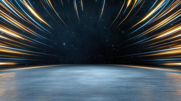 An empty road with light trails photo