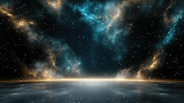 A beautiful view of the earth and the stars photo