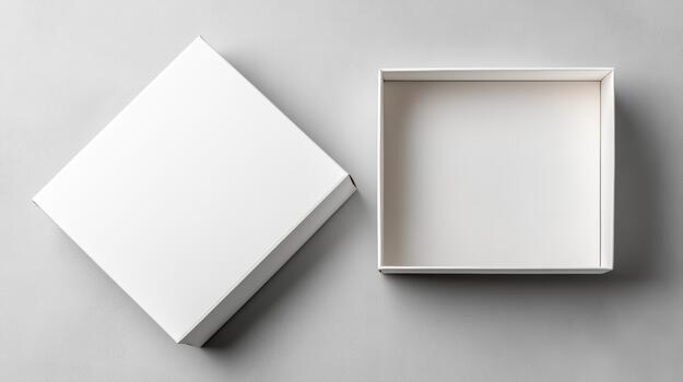 White box with empty space on gray background photo