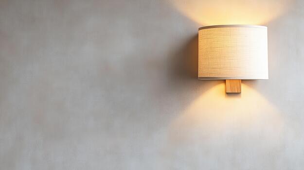 un lámpara en un pared con un ligero bulbo foto