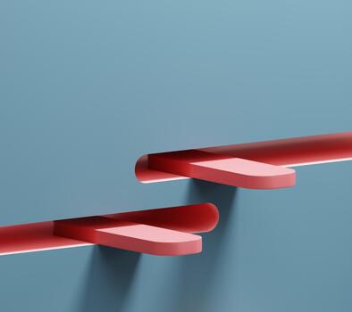 Pink and Blue Minimal Podium Platform isometric For Product Display Showcase Presentation Background 3D Rendering photo