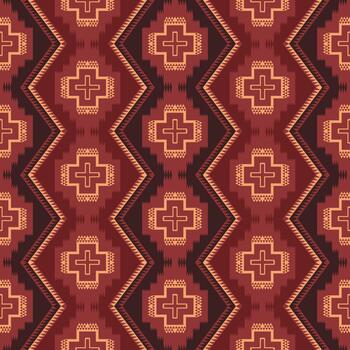 Elegant Native American Indian pattern. Western aztec geometric zigzag shape seamless pattern. Native southwestern pattern use for fabric, textile, home decoration elements, upholstery, etc. vector