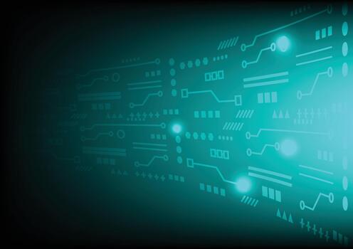 Abstract Technology Background with Digital Patterns and Glowing Lines vector