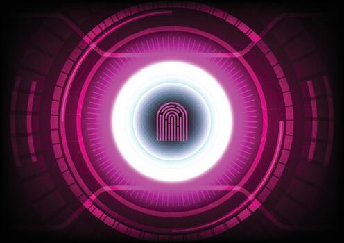 Futuristic Digital Interface with Abstract Fingerprint Design vector