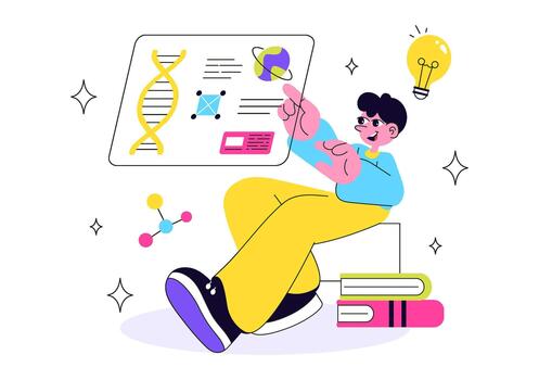 Modern Academic Technology Illustration Presenting Enhanced Digital Instruction Platforms In A Contemporary Learning Space vector