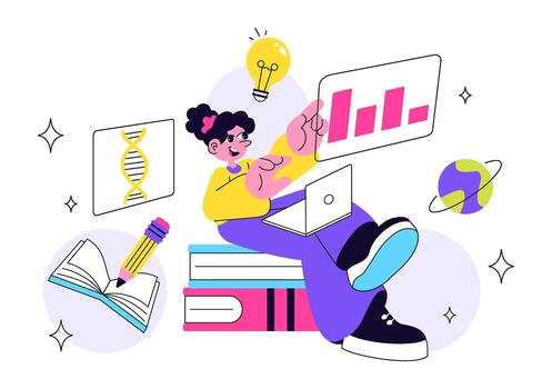 Next Generation Learning Technology Illustration Highlighting Interactive Digital Tools In A Modern Educational Scene vector