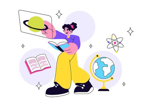 Innovative Digital Classroom Illustration Highlighting Smart Instruction Platforms In A Forward Thinking Academic Background vector