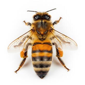 Detailed macro view of a honeybee, perfect for nature and science projects photo
