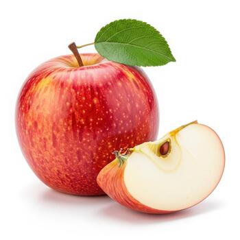 Fresh red apple with a slice, perfect for healthy eating concepts photo