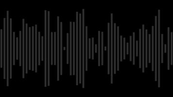 abstract audio waveform animation with pulsing gray bars on Alpha channel dynamic sound wave visualization with rhythmic vertical lines for music, tech, or digital projects video
