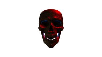 Glowing Skull Animation on White Background. video