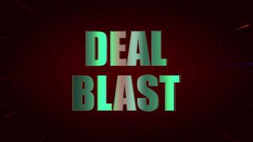 transactie ontploffing glimmend gouden tekst animatie met neon kleurrijk licht flikkeren en beven Aan helling achtergrond video