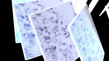 3D Rotating Rectangle Bar Animation with Halftone Texture and Modern Abstract Design on Dark Background, Futuristic Loop Motion Graphic Element video