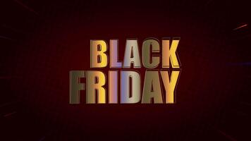 zwart vrijdag glimmend gouden tekst animatie met neon kleurrijk licht flikkeren en beven Aan helling achtergrond video