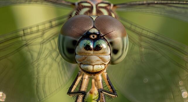 de cerca de un libélula exhibiendo intrincado detalles y vibrante colores. foto