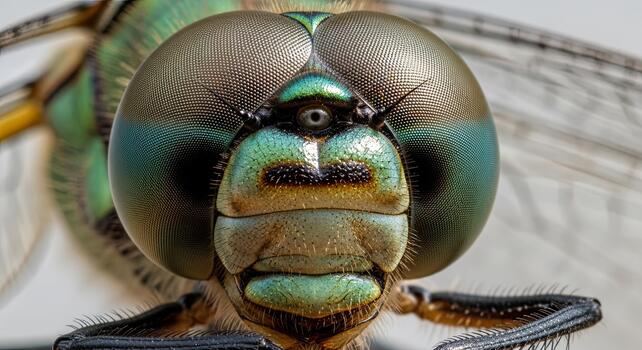 Dragonflys Intense Stare - A Macro View of Compound Eyes. photo