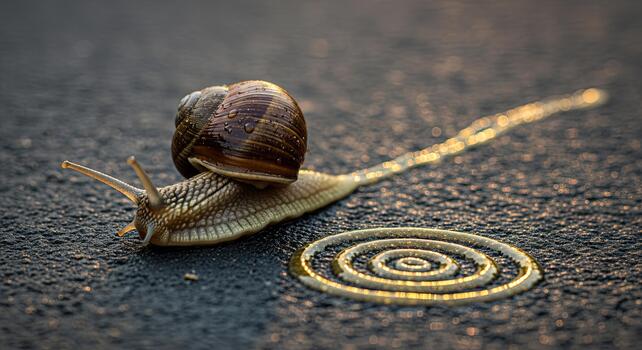 Snails Slow Journey - A Close-Up View of Natures Pace. photo