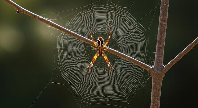 Spider on Web in Natural Habitat. photo