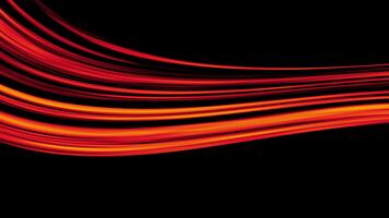 dinámica fluido rojo rayas creando suave movimiento olas terminado un profundo negro antecedentes video