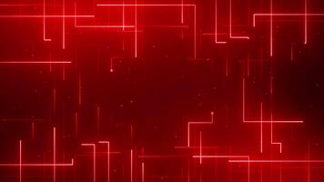 abstrakt röd digital nätverk rutnät med lysande rader och partiklar video