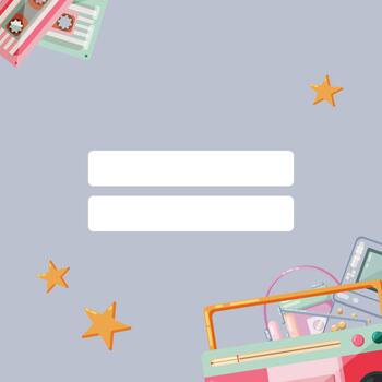 Square social media template with retro text area vector