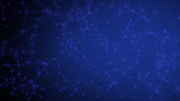 resumen futurista oscuro azul antecedentes con plexo de líneas y puntos digital tecnología, grande datos, alta velocidad conexión visualización. 4k video