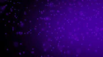dynamisk abstrakt lila bokeh partiklar försiktigt flytande på lutning bakgrund. mjuk lila bokeh effekt med många små ljus prickar. lysande partiklar med slät fläck. 4k video