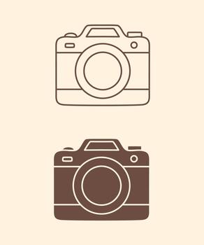 cámara icono con sólido y contorno versión Arte vector