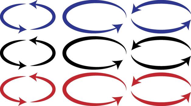 Circular Arrow Loop Set for Process Flow and Cycle Direction vector