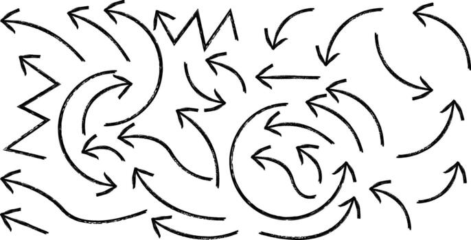 Curved Arrow Set for Direction Flow and Navigation vector