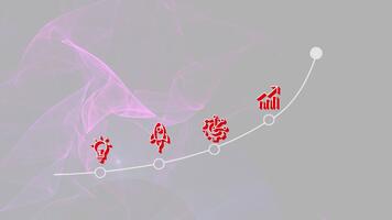 futurista 2026 Linha do tempo infográfico progresso Milestones animação video