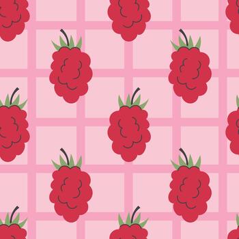 frambuesa rosado cuadrícula sin costura modelo vector