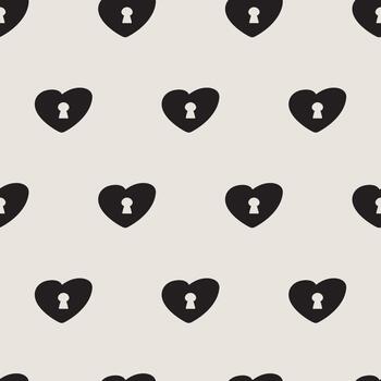 amor llave modelo. mínimo repetir modelo con corazón y ojo de cerradura simbolos para romántico marca, Boda papelería y relación Blog diseño. vector