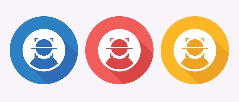 Face Recognition Icon User Interface Biometrics Symbol vector
