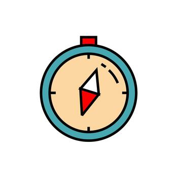 Compass icon showing direction, navigation, travel, exploration, guidance concept vector