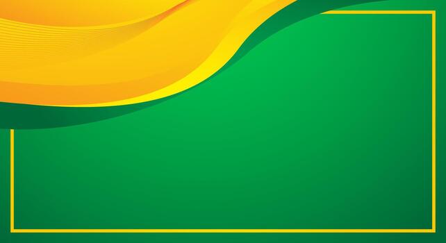 Modern abstract background with dynamic waves in green and yellow vector