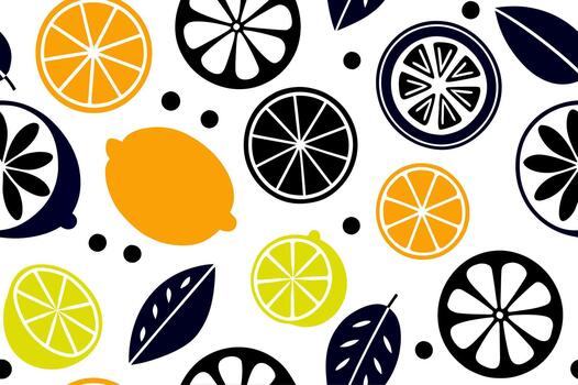 Scalable Citrus Fruit Pattern with Lemons and Oranges vector