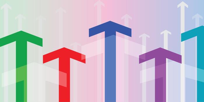 Arrows Background Shows Pointing Up. vector