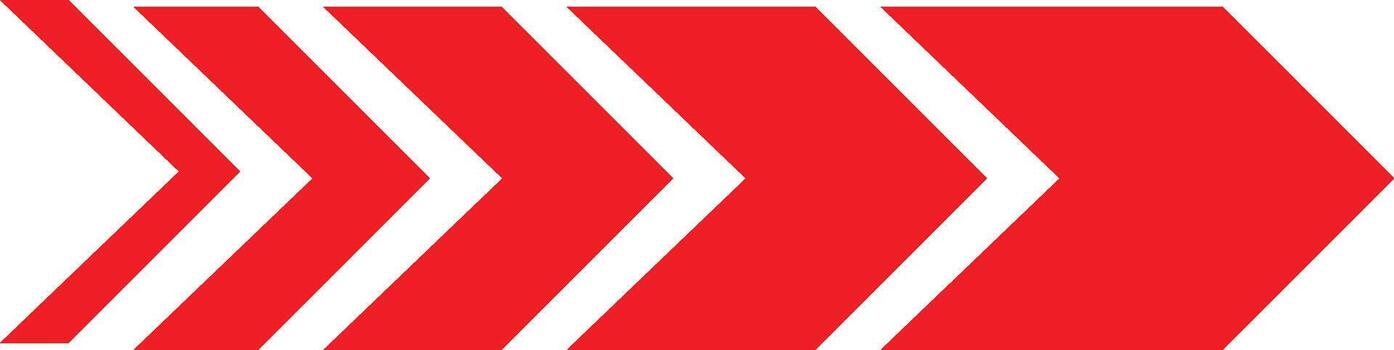 A striking red chevron pattern, creating a bold and dynamic design element perfect for directional signage or graphic accents vector