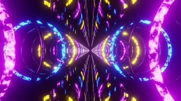 doppelt Ringe reflektiert bunt Tunnel vj Schleife Animation Hintergrund video
