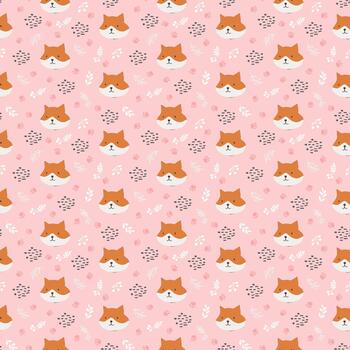 Seamless pattern with whimsical forest fox characters vector