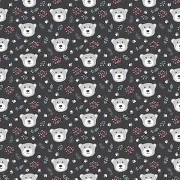 Whimsical background of bears in a joyful forest setting vector