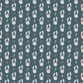 caprichoso sin costura impresión con alegre conejito caracteres vector