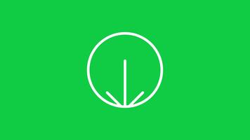 Download Icon Animation - Minimalist White Line Art Arrow and Loading Circle on Green Screen video