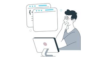 sobrecarregado 2d plano animação video