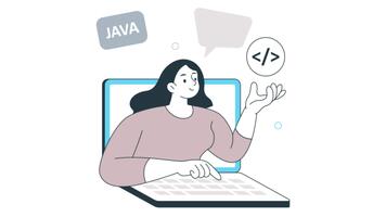 fuente código 2d plano animación video