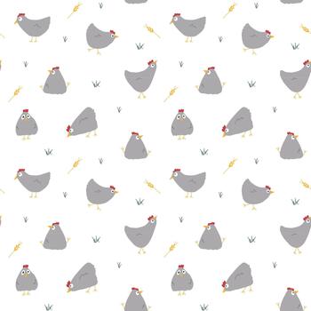 pollo modelo con granja elementos para tela vector