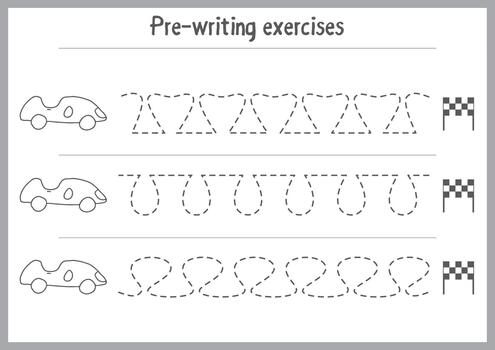 vehículo camino ejercicios para desarrollando bolígrafo precisión vector