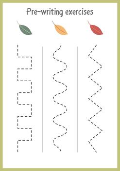 Leaf pattern tracing for nature-inspired writing skills vector