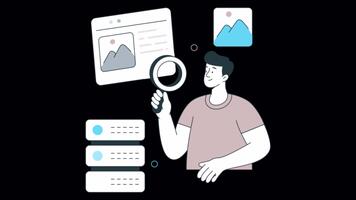 Website Scraping 2D Animation on Transparent Background video